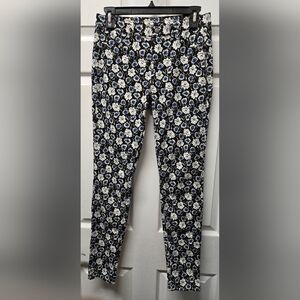 Uniqlo Black and Blue Floral Pants